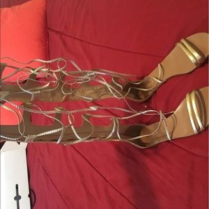 Aldo Gold Lace up gladiators